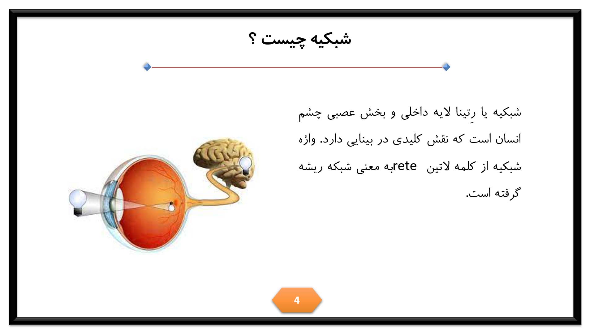 پاورپوینت در مورد شبکیه چشم 